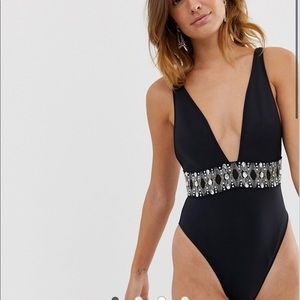 River Island swimsuit with embellished details